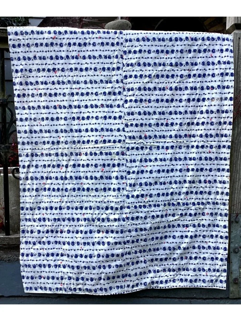 Handmade Tied Small Floral Pattern Patchwork Crib/Lap  Quilt 34